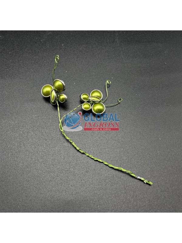 PICK FARFALLA 2pz PERLINE VERDE