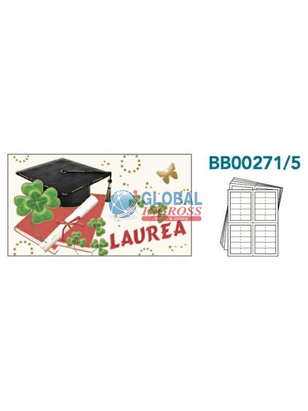 BOMBONIERA A4 LAUREA QUADRIFOGLIO