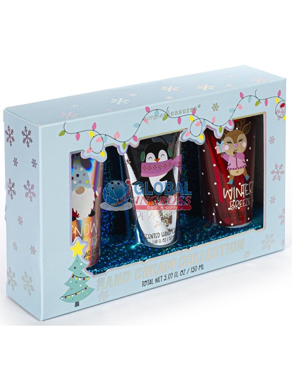 SET 3 CREMA MANI HOLOGRAPHIC PINK BLUE RED