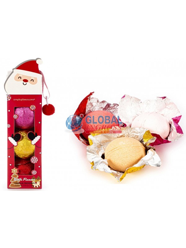 SET 3 BOMBE DA BAGNO BABBO NATALE STOCKING STUFFER