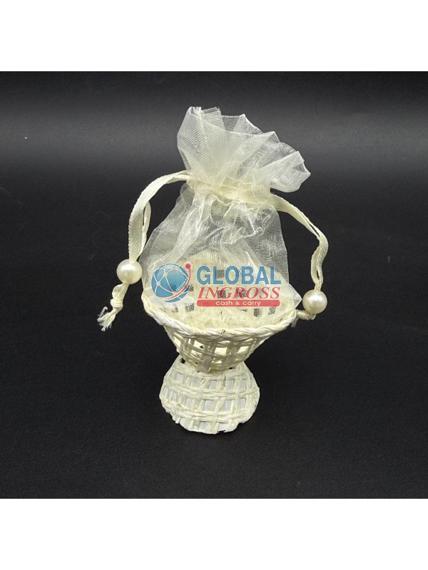 CESTINO CONICO C/ORGANZA CREMA