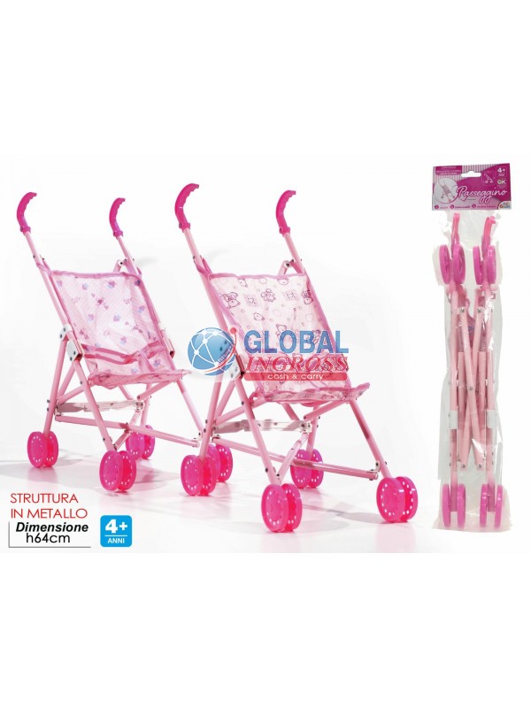 PASSEGGINO METALLO ROSA