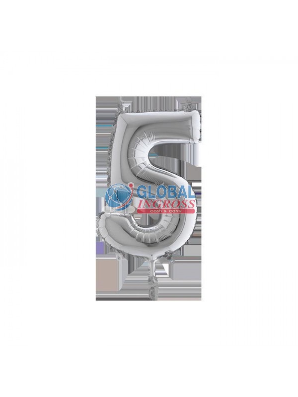 MYLAR NUMERO SMALL ARGENTO 5