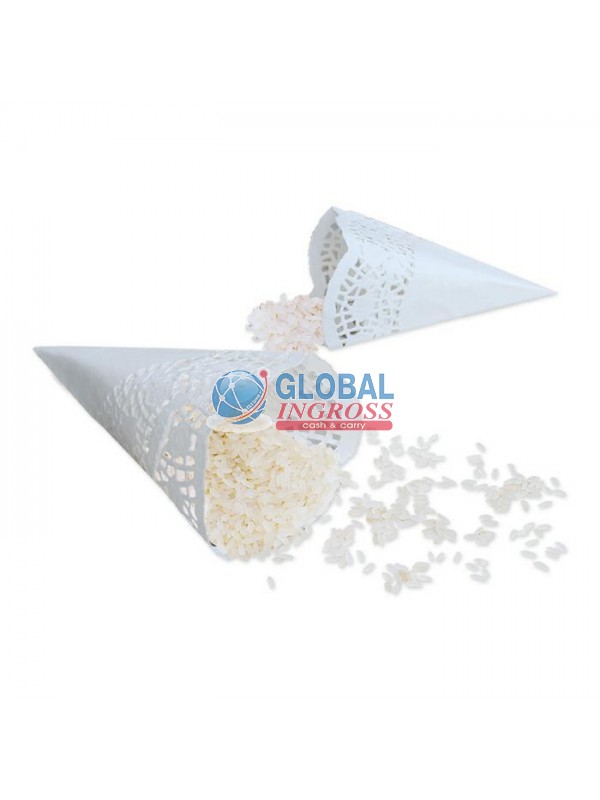 CONI MERLETTATI P/RISO BIANCO 12pz