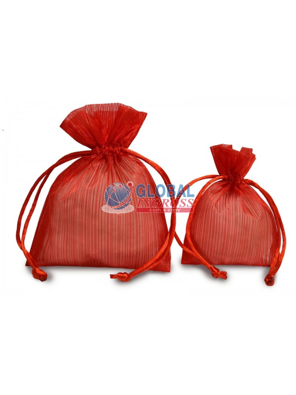 SACCHETTO RIGATO ROSSO 7x10