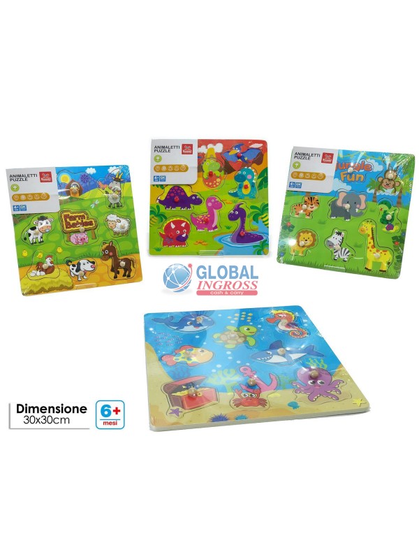 PUZZLE LEGNO 29x29 ASS.ANIMALS