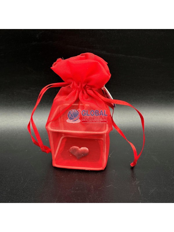 SACCHETTO ROSSO QUADRATO ORGANZA