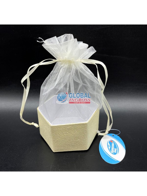 SCATOLA SACCHETTO AVORIO ESAGONALE