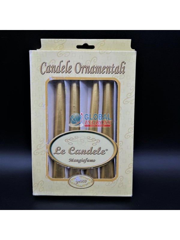 BOX 6 CANDELE CONICHE ORO