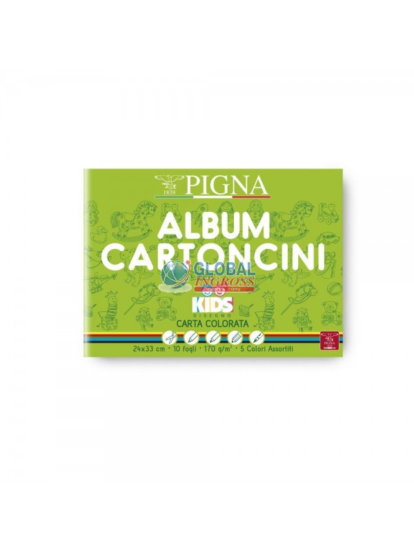 ALBUM CARTONCINI COLORATI 24x33 10ff 170gr