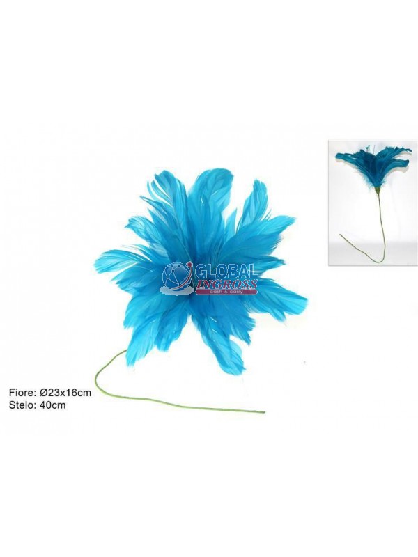 STELO FIORE PIUME VERDE23cm