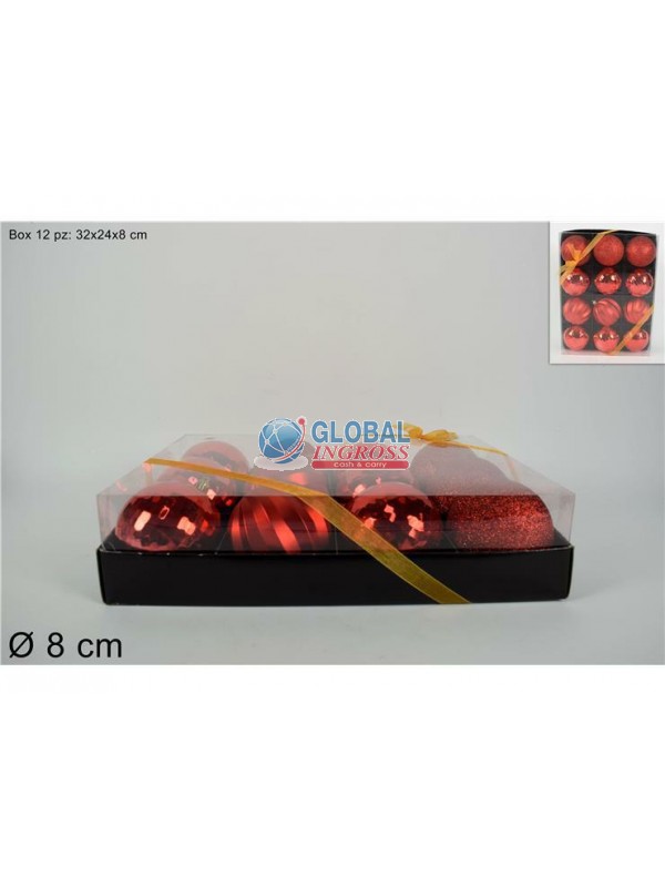 PALLE ROSSE 8cm 12pz