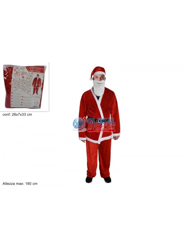 VESTITO BABBO NATALE VELLUTO ADULTO
