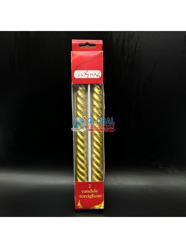 CANDELE TORCIGLIONE ORO 2PZ
