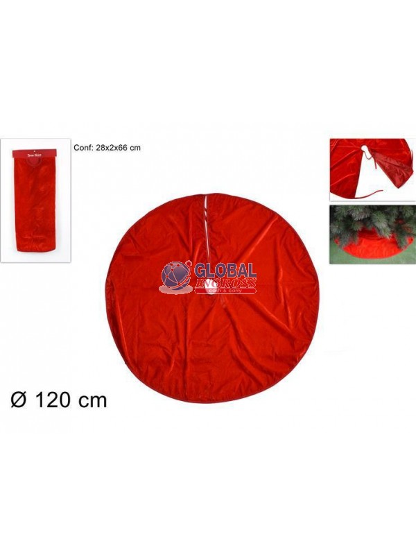 COPRIPIEDE ALBERO 120cmVELLUTO ROSSO