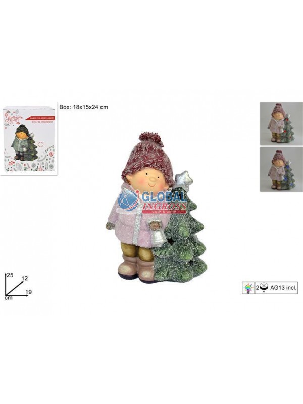 BAMBINO C/CAPPELLO ROSAE ALBERO C/LUCE