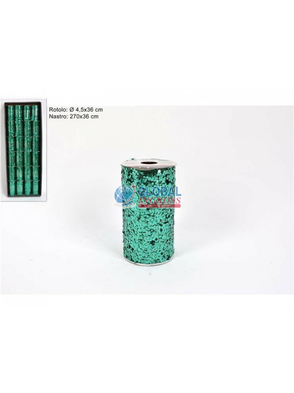 NASTRO PAILLETTES VERDE11x270cm