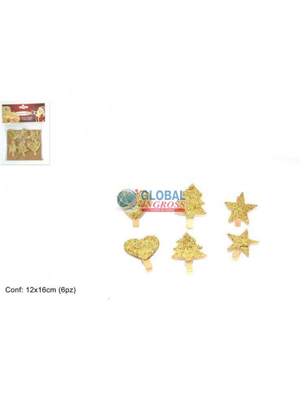 MOLLETTE GLITTER ORO 6pz