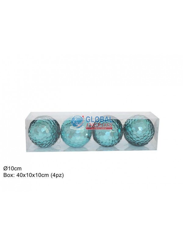 PALLE PAILLETTES VERDE 10cm 4pz