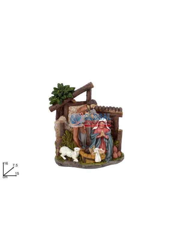 GRUPPO NATIVITA' COLORATA C/CAPANNA