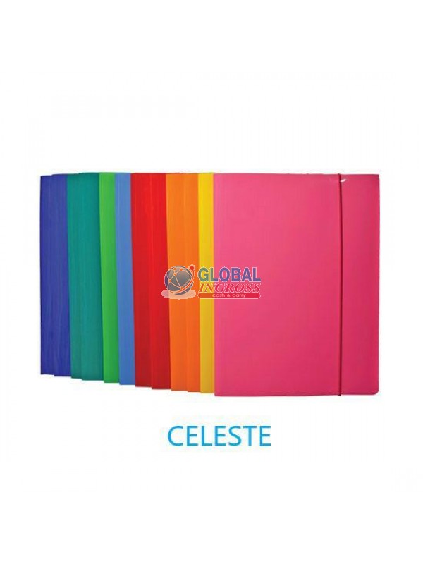 CARTELLA ELASTICO LACCATO CELESTE