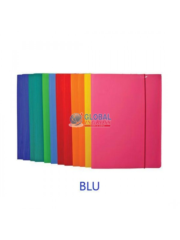 CARTELLA ELASTICO LACCATO BLU