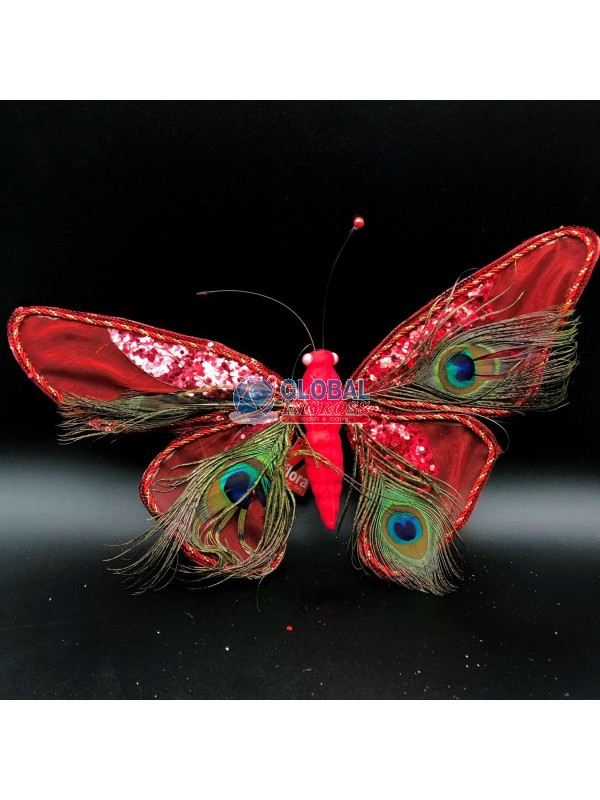 FARFALLA ROSSA C/PAILLETTES