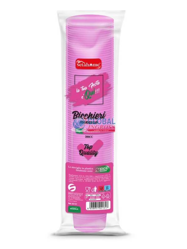 BICCHIERI MONOUSO FUXIA50pz 200cc