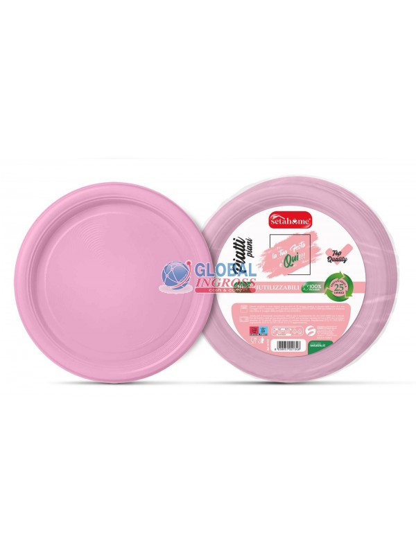 PIATTI RIUTILIZZ. PIANIROSA 20pz