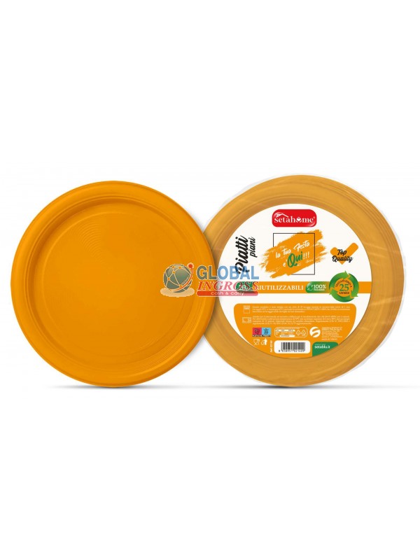 PIATTI RIUTILIZZ. PIANIARANCIO 20pz