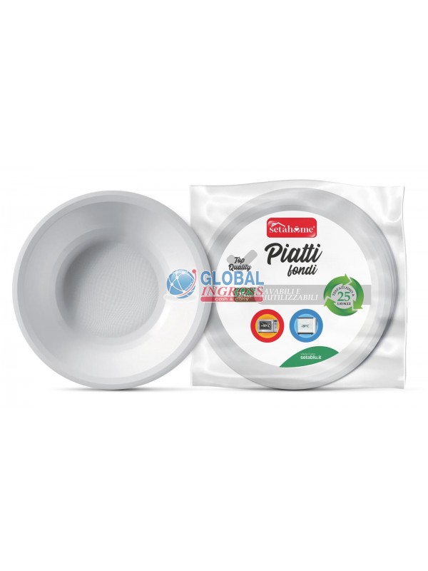 PIATTI RIUTILIZZ. FONDIBIANCHI 25pz