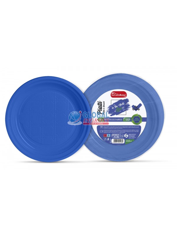 PIATTI RIUTILIZZ. DESSERT BLU 25pz