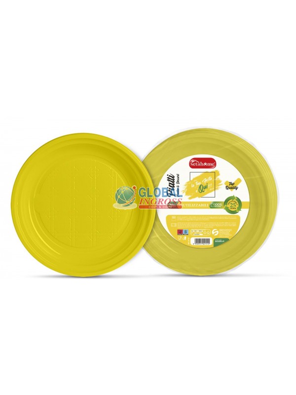 PIATTI RIUTILIZZ. DESSERT GIALLO 25pz