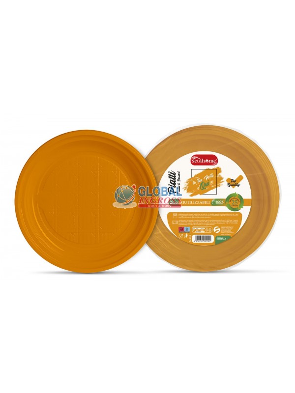 PIATTI RIUTILIZZ. DESSERT ARANCIO 25pz