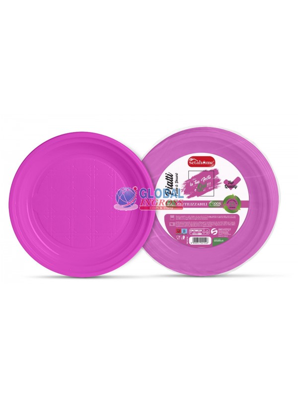 PIATTI RIUTILIZZ. DESSERT FUXIA 25pz