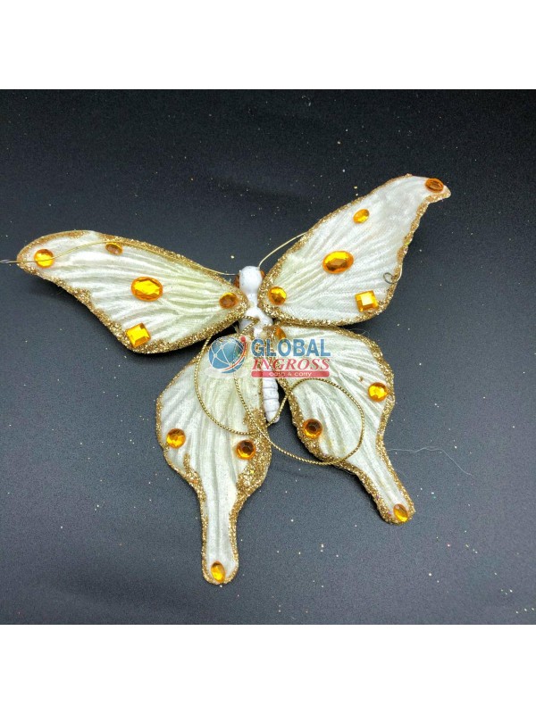 FARFALLA AVORIO/ORO 15cm