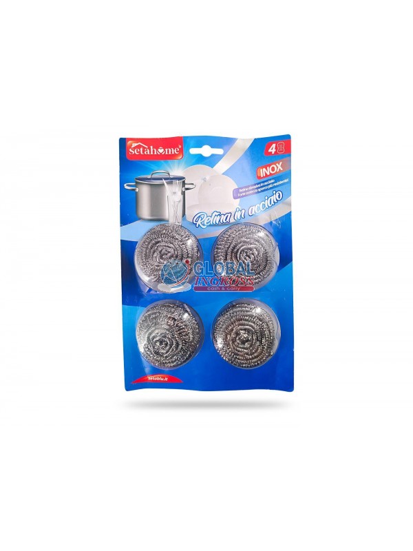 SPUGNA CUCINA RETINA INACCIAIO 4pz