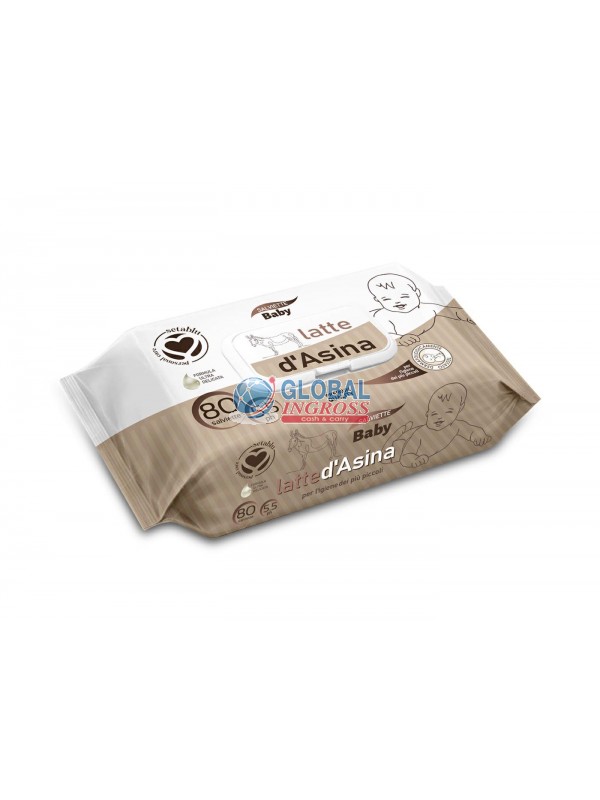 SALVIETTINE BABY LATTE ASINA 80pz