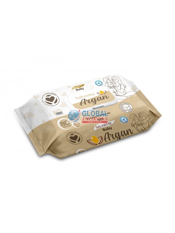 SALVIETTINE BABY ARGAN 80pz POP UP.