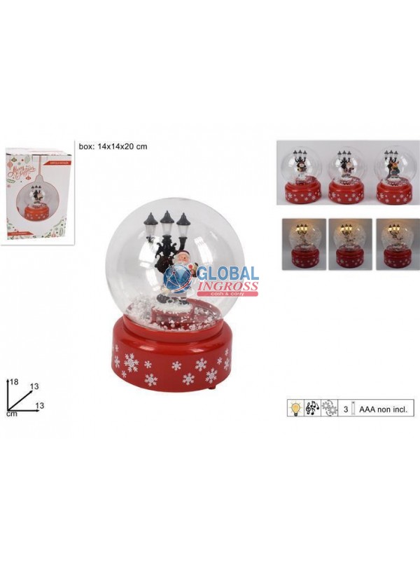 AMPOLLA NEVE PLASTICA C/LUCE 13cm