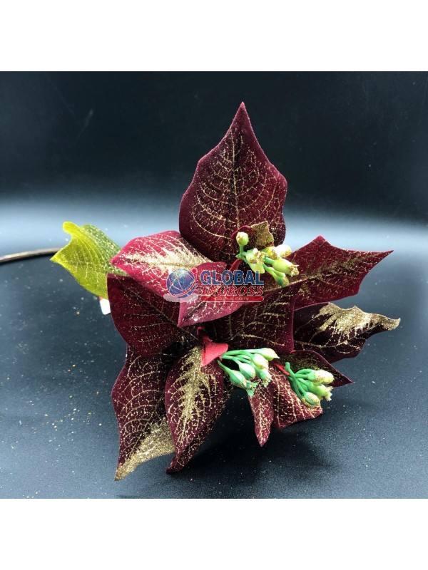 STELLA DI NATALE BORDEAUX STELO LUNGO