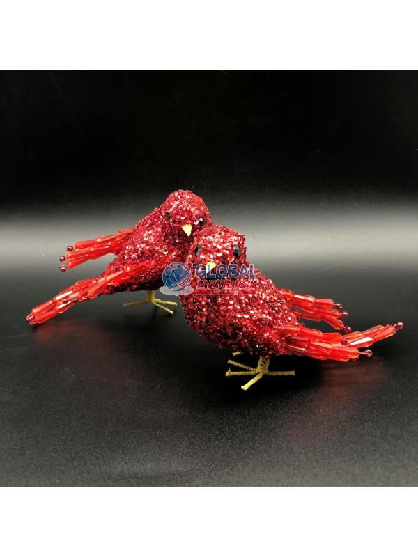 COPPIA UCCELLINI ROSSO