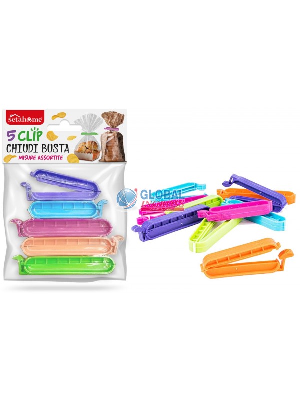 MOLLETTE CLIP CHIUDIBUSTA 5pz MISURE ASS.