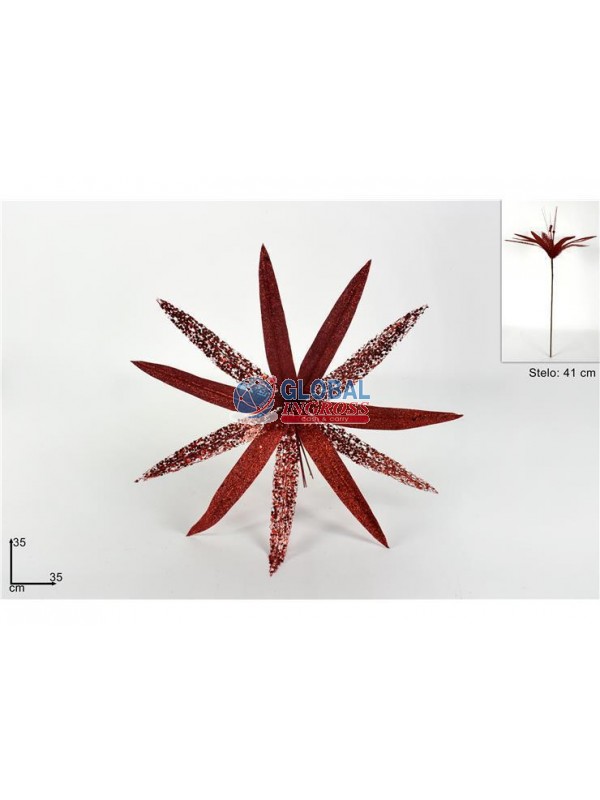 STELO FIORE GLITTER ROSSO