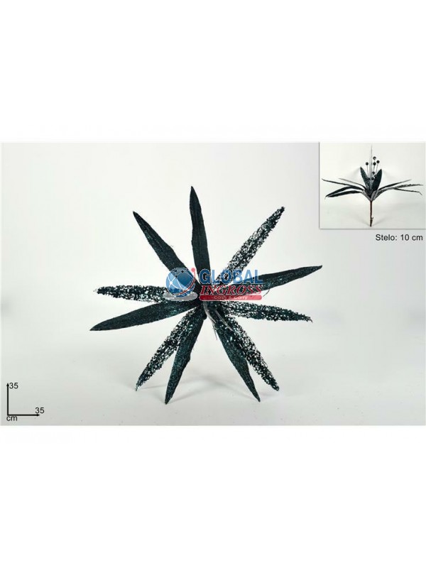 FIORE GLITTER VERDE PINZETTA