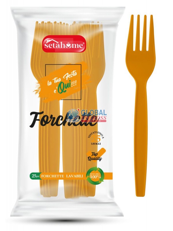 FORCHETTE PLASTICA 25pzARANCIO