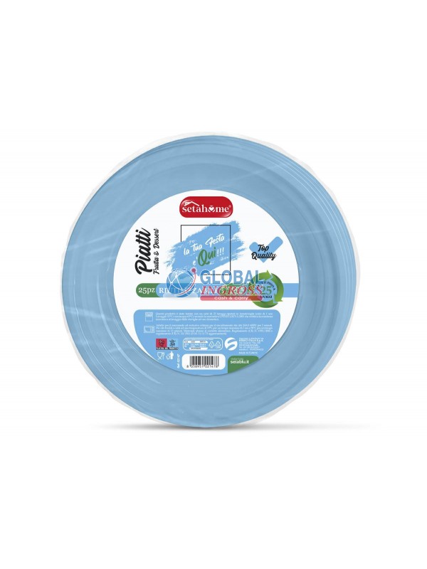 PIATTI RIUTILIZZ. DESSERT CELESTE 25pz