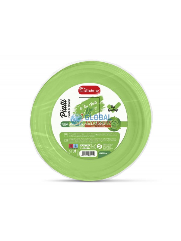 PIATTI RIUTILIZZ. DESSERT VERDE 25pz