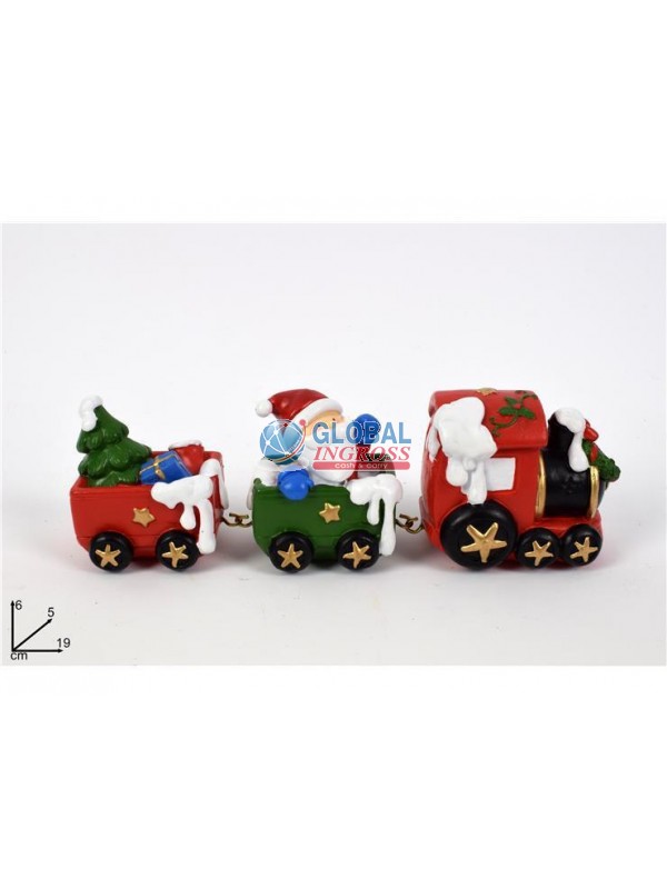 TRENO C/BABBO NATALE 19cm