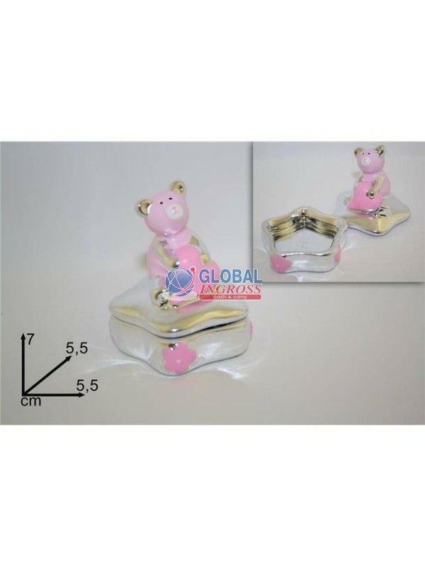 COFANETTO ORSETTO SILVER ROSA